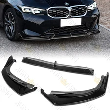 FOR 23-25 BMW 3-SERIES G20 LCI  M-SPORT PAINTED BLACK FRONT BUMPER LIP SPOILER