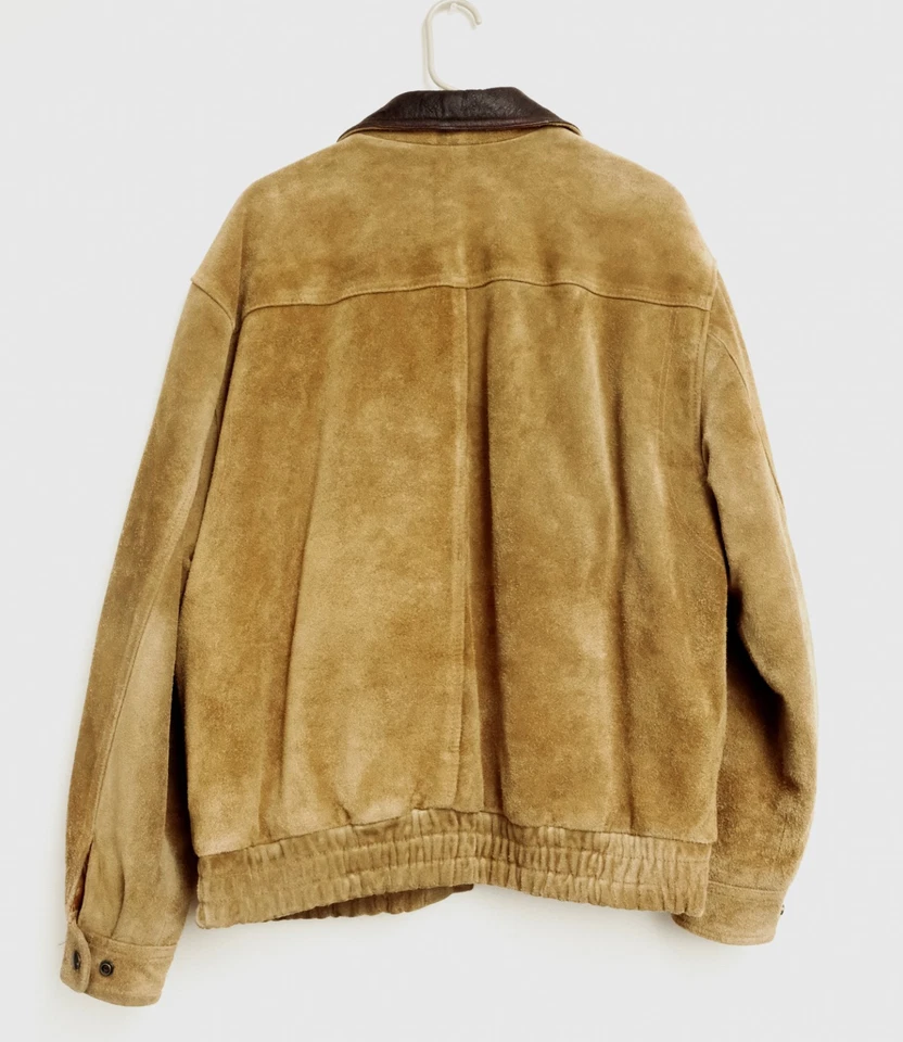 Chaqueta de cuero áspero Context para hombre con forro de algodón (talla grande) Foto 2 de 4