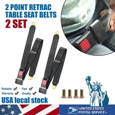 2x Car Seat Belt Lap 2 Point Safety Travel Adjustable Retractable Universal Us