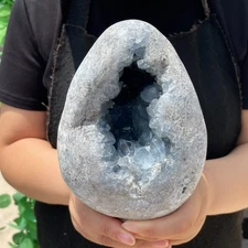 6.5LB Natural celestite geode egg quartz cluster mineral crystal healing G5881