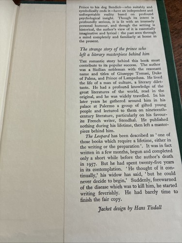 The LEOPARD By GIUSEPPE DI LAMPED Rare 1st Revised British Edition HBDJ 1961 - Picture 7 of 8