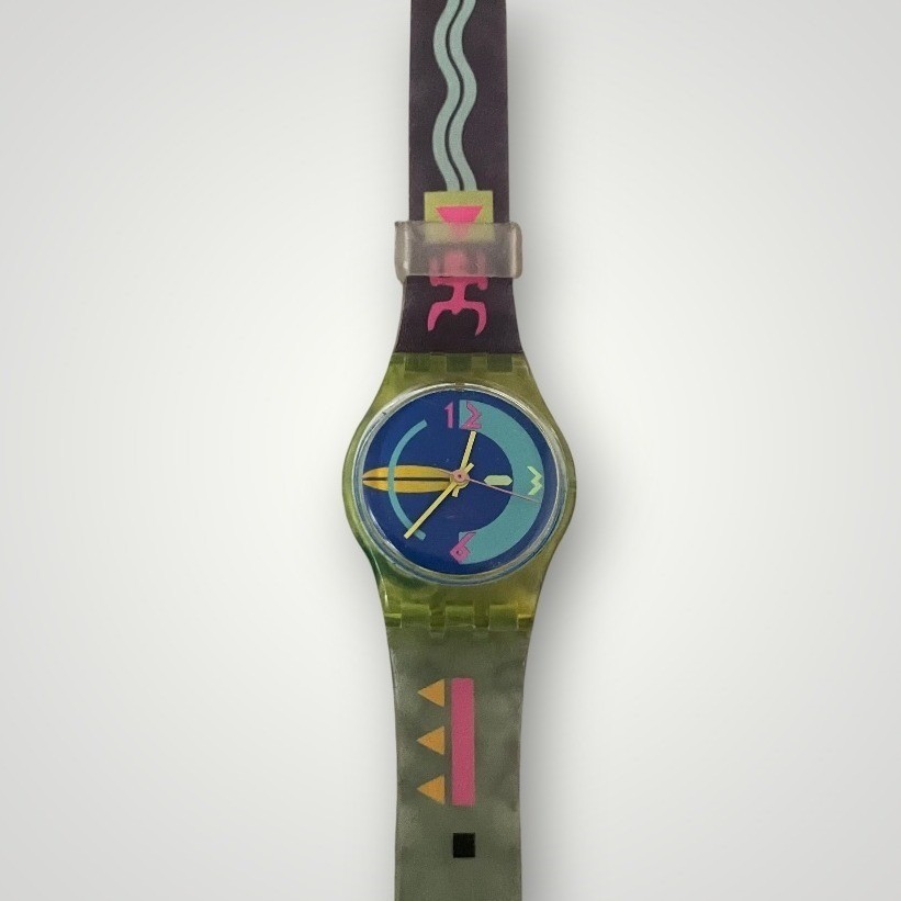 Swatch Watch Swiss Green Vintage Rare 1991 Retro 90s Neon Pop Art