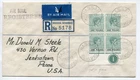 Bahamas 1948 £1 SG 157a plate B4 registered to USA: one £1 plate flaw [103]