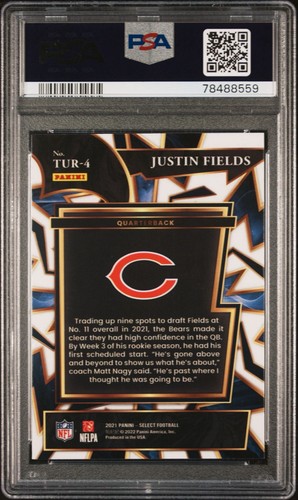 2021 Panini Select Justin Fields #TUR4 RC Turbocharged PSA 9 - Picture 2 of 3