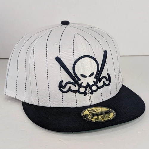 New Era 59Fifty Dionic Octoslugger Fitted 8 Hat Club White Navy Blue Pinstripe