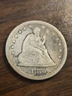1876 S Seated Liberty Silver Quarter