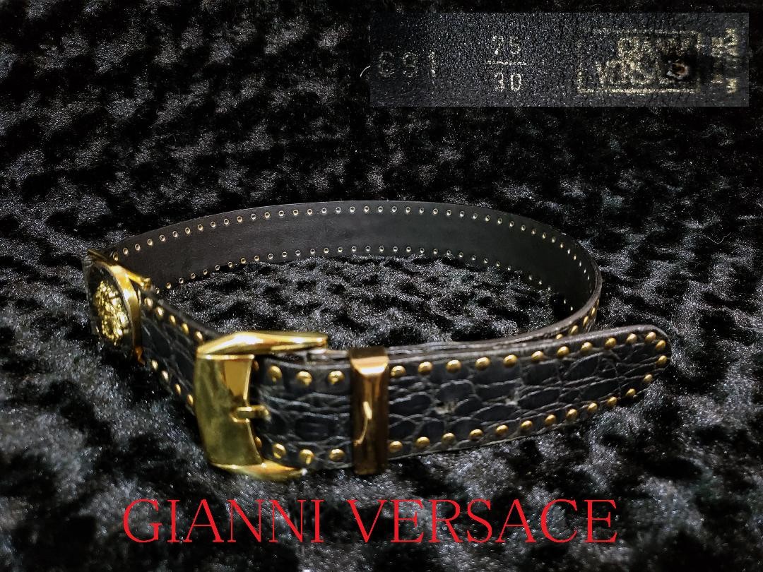 GIANNI VERSACE Belt Black Men's From Japan i13751 | eBay