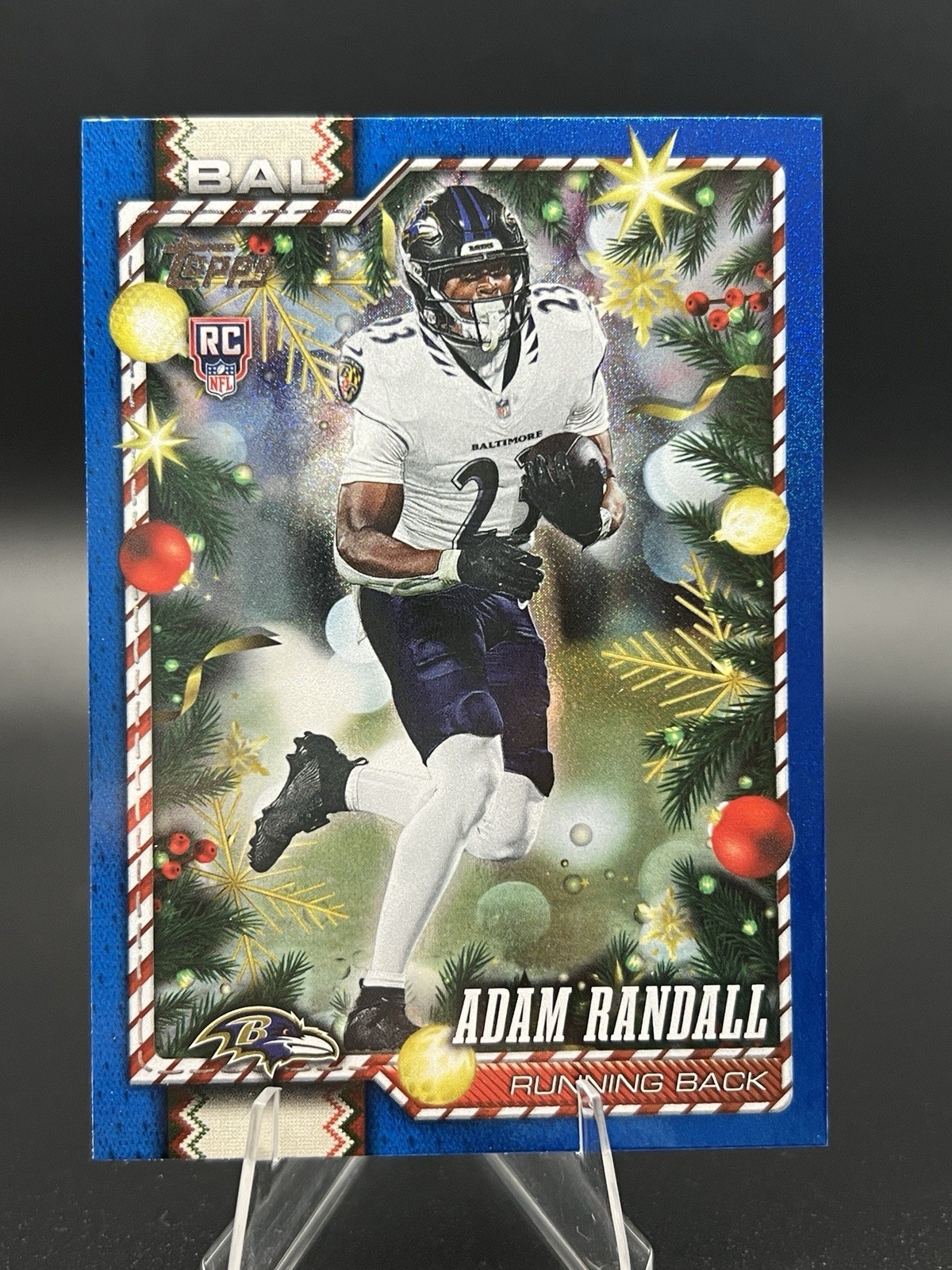 2026 Topps Holiday Adam Randall Blue Glitter Ravens Rookie RC NFL