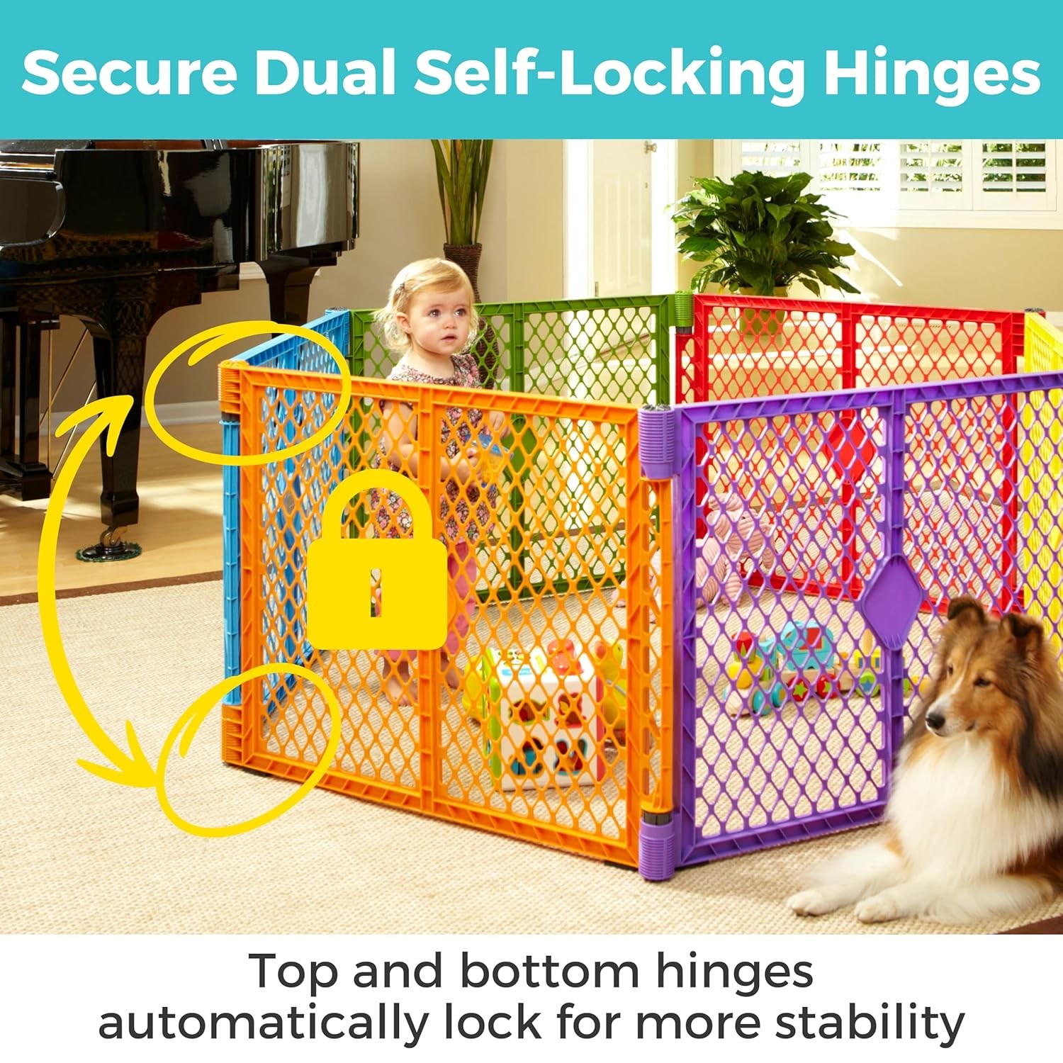 Toddleroo by North States - Superyard 2-Panel Door Extension, ColorPlay 