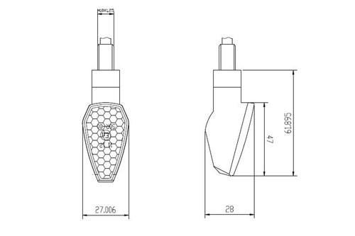 48590 - FRECCE LED UNIVERSALI PER MOTO PEAK CORTE NERE OMOLOGATE compatibile con - Foto 3 di 3