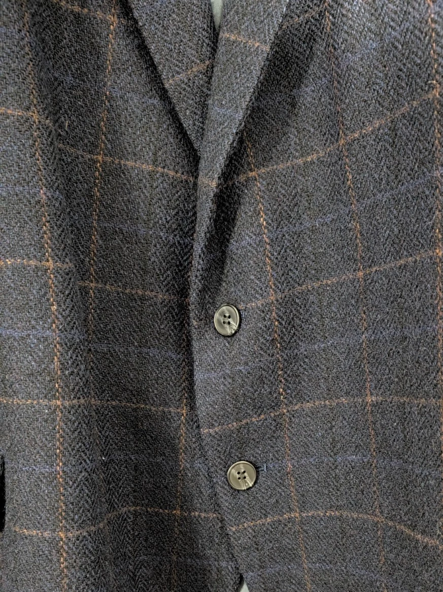 Vtg Natural Exchange Alexander Lloyd Blazer 60R Shetland Wool Windowpane Plaid - product detail image 5
