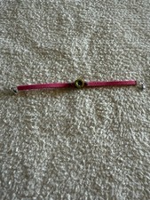 Handmade Bohemian Czech Glass Hibiscus W Pink Faux Suede Bracelet