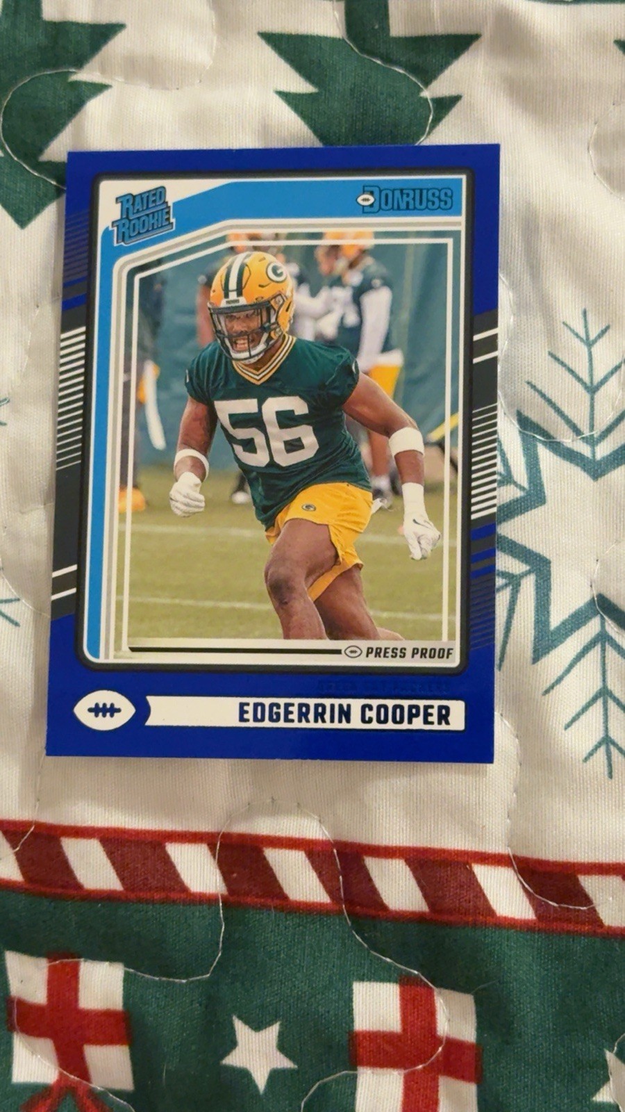 2024 Panini Donruss - Rated Rookie Edgerrin Cooper #325 Blue Press Proof (RC)
