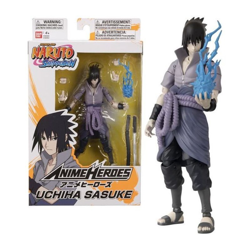 Figurine Naruto Sasuke Uchiha 17 cm Bandai Anime Heroes articulée