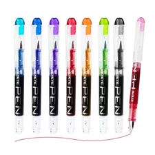 Disposable Fountain Pens, 8 Pack Multicolor Fine Point Fountain Pens for Writ...