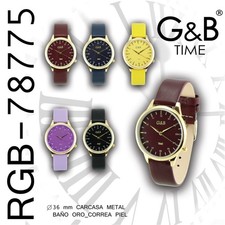 G&B Ladies' Fashion Quartz Watch Leather Strap Analogue Elegant New Gift
