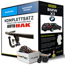 F�r BMW X3 Typ E83 Anh�ngerkupplung abnehmbar +eSatz 13pol uni 04- NEU