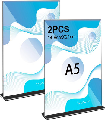 Thboxes 2 Stück Tischaufsteller A5, Transparent Preisschilder Aufsteller Acryl T