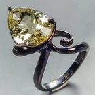 Fine Art 23 ct Natural Lemon Quartz Ring 925 Sterling Silver Size 8.75 /R444273