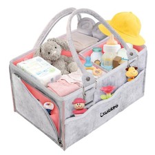 Large Baby Diaper Caddy Organizer - Nursery Storage Basket Tote Bag, Portable...