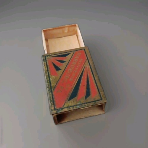 Vintage Metal Wood Match Box Holder Case Ship Harrisburg Souvenir 2 Sided - Picture 9 of 11