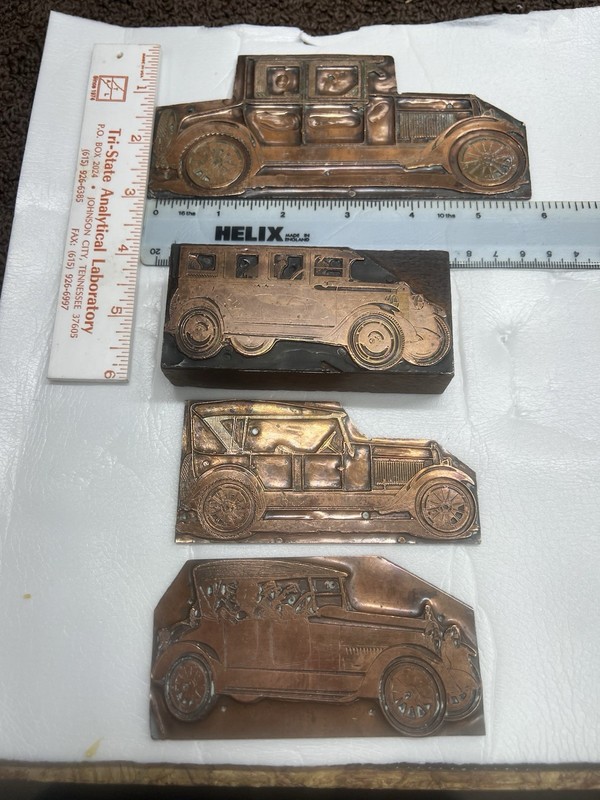 4 Vintage Bronze Automotive Car Studebake Printing Plates