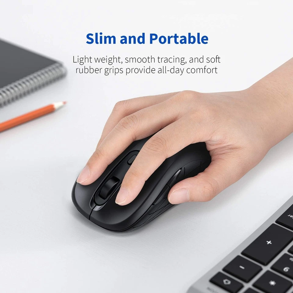 2.4Ghz Bluetooth Dual Wireless Mouse Silent Click Multi Device Laptop PC - Image 4 of 4