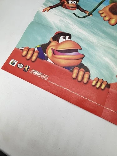 Vintage 1999 Nintendo Brady Donkey Kong 64 Video Game Poster 27.5x21.5 image 2