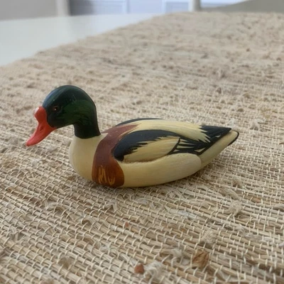 Vintage Anri Wildlife Collection Wood Sheld Duck Signed Diller 4" Italy - Image 1 of 4