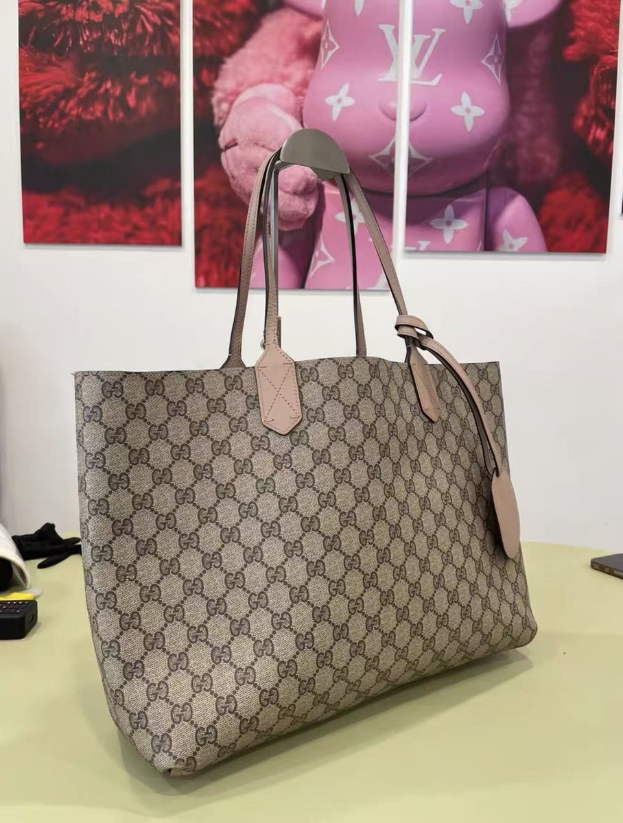 Gucci Auth Large Reversible PVC Supreme Monogram Leather Brown