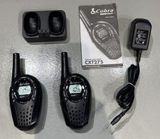 Cobra MicroTalk CXT275 Walkie Talkie 2-Way Radio - 2 Radios w/ Charger - Tested