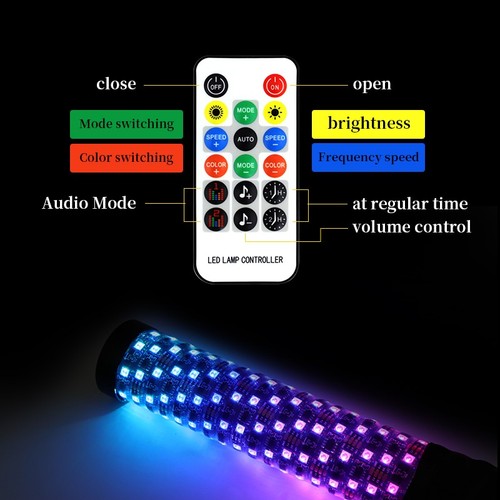 Car Decorative Lights LED Off-road Light Dual Lamp Tubes Dynamic RGB Lighting - Picture 8 of 10