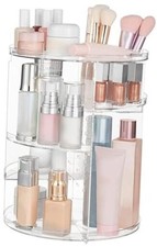 360 Rotating Makeup Organizer Adjustable Carousel Capacity Large Clear