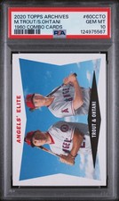 2020 TOPPS ARCHIVES 1960 COMBO CARDS #60CCTO MIKE TROUT/SHOHEI OHTANI PSA 10
