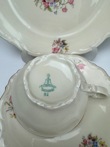 Mitterteich Bavaria Set 6 Stück Vintage 3 tlg. Sammeltee-Kaffeegedeck Platte - Bild 10 von 13