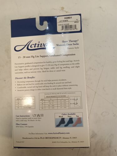 Activa Sheer Therapy Women's Pattern Style Dress Socks, Tan, 15-20 MMHG - Picture 20 of 21