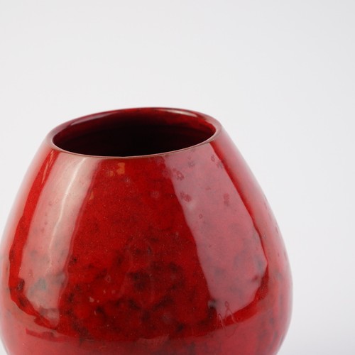 Vase Italien Keramik Rot vintage ceramics Italy mid century Signiert - Bild 3 von 11
