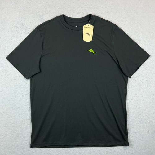 New Mens Tommy Bahama Black Short Sleeve Golf Graphic Tee T-Shirt Size Medium - Picture 2 of 4