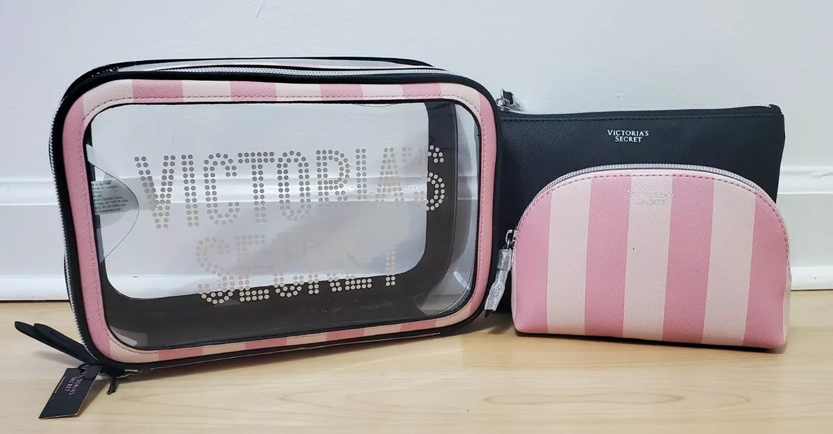 Victoria's Secret, Bags, Victorias Secret 3 Piece Makeup Bag Cosmetic Case