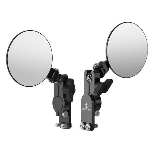 NICECNC Universal 180° Adjustable Rotatable Round Quick Flip Mirrors Kits - Foto 10 di 12