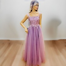 Glamorous Open Back Beading Tulle A Line Prom Dress Evening Flower Girl Wedding