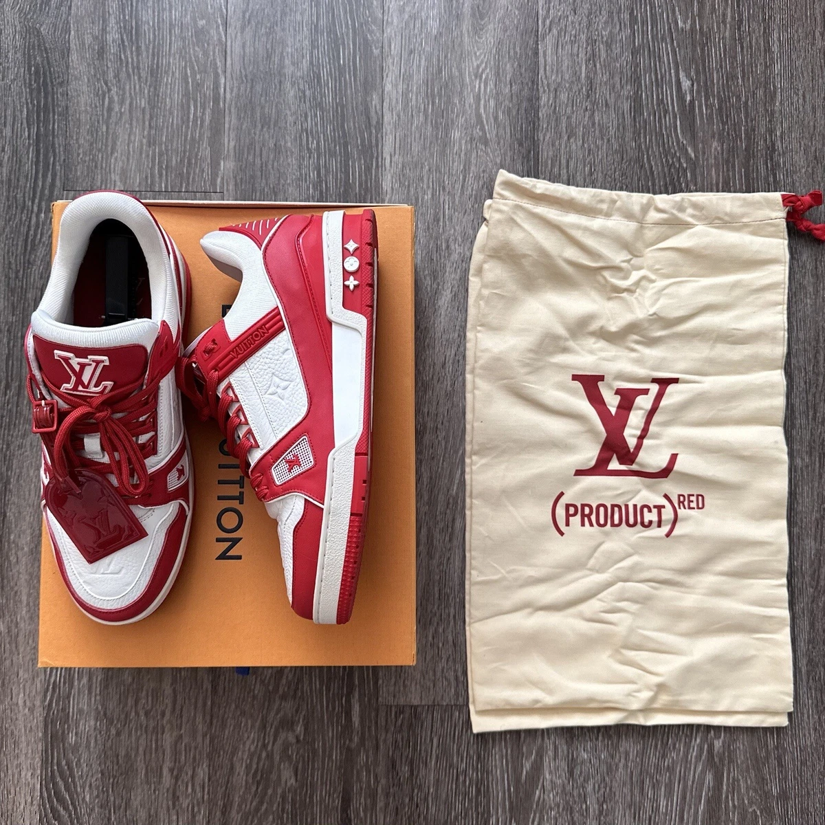 Louis Vuitton Trainers Product Red 1/150 Rare Virgil LV 8.5 US