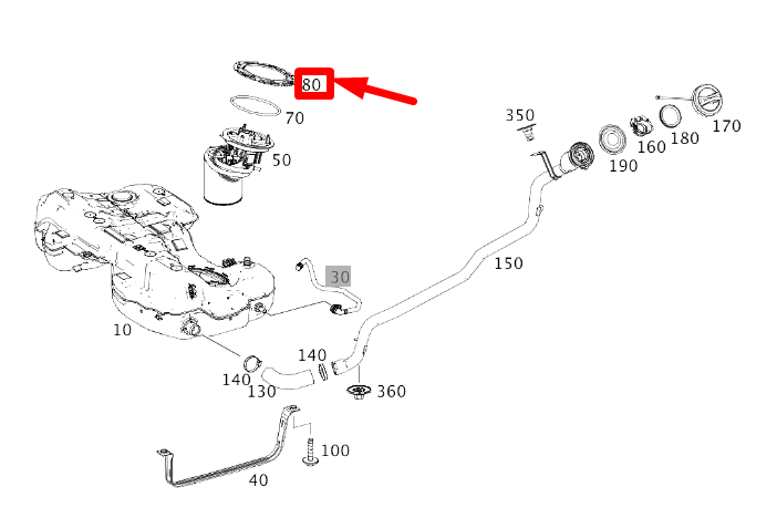 MB CLA C117 Bajonettkupplung für Kraftstoffpumpe zum Behälter, A2464710030