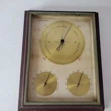Vintage Airguide Barometer 1960s Wall Hanging Weather Station Made USA Untested