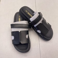 Dream Pairs Black Faux Leather Platform Slide Sandals Women s Size 8.5