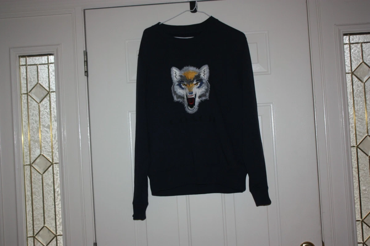 Coach Wolf Graphic Sweatshirt in Navy Blue Mens Womens Unisex Size