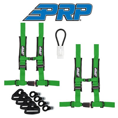 PRP (2) Green 4-Point Harness/Seat Belt Bypass/Clip-In Kit For Yamaha YXZ1000R
