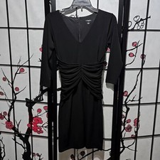 Ann Taylor V Neck Black Elegant Dress Size 2