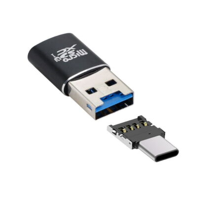 Jimier USB 3.0 to Micro SD SDXC TF Card Reader With Micro TypeC USBC OTG Adapter