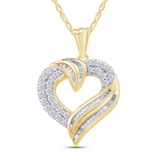 2.50ct Heart Pendant Necklace Simulated Diamond 14K Yellow Gold Plated 18" Chain